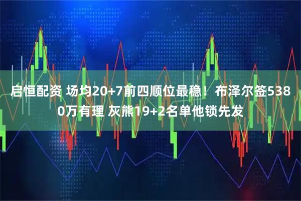 启恒配资 场均20+7前四顺位最稳！布泽尔签5380万有理 灰熊19+2名单他锁先发
